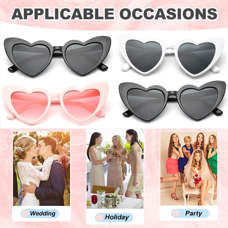 Heart Shaped Sunglasses Wedding Bride Bridesmaid