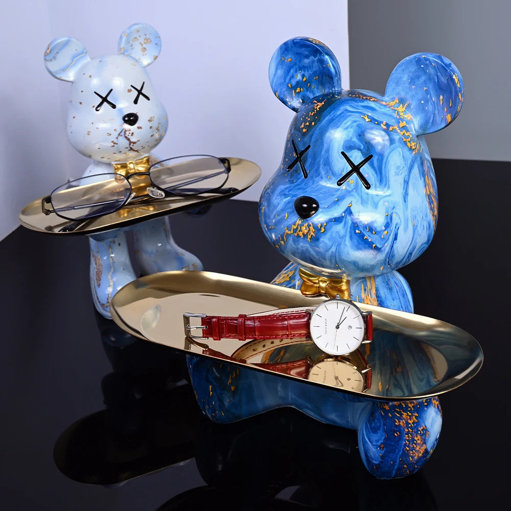 Colorful Bear Statues and Sculptures Butler Figure Ornaments