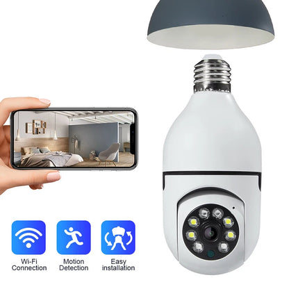 1080P HD E27 Bulb Surveillance Camera Anti-theft Outdoor