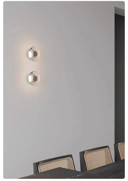 Modern Round Crystal Bedside Lamp Bedroom Living Room