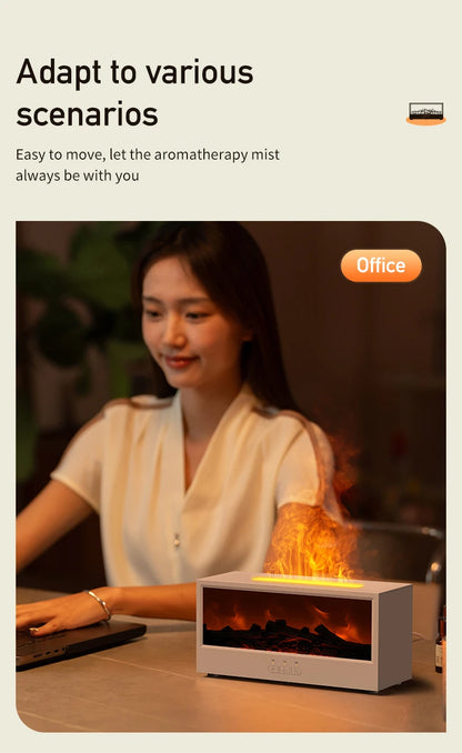 Creative Fireplace Air Humidifier Waterless Auto-Off Aroma