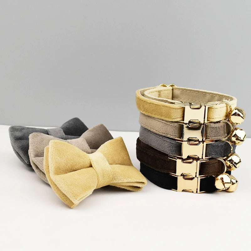 Stylish Adjustable Cat Collar with Bowknot