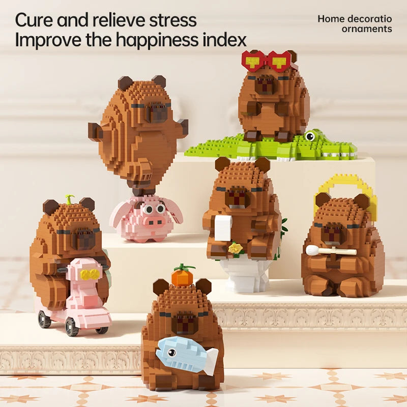 Cute Capybara Block Figure - Desktop Decor Model