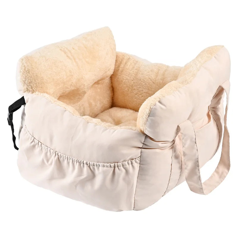 Dog Car Seat with Safety Belt - Non-Slip Pet Car Bed for Small Dogs,