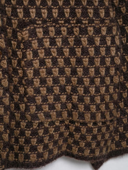 New Autumn Brown Long Sleeve Knitted Cardigans Women