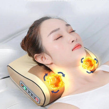 Back Neck Massager Infrared Heating Electric Massage Pillow