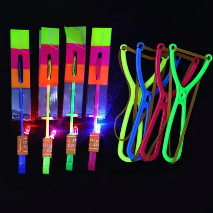 5/10Pc LED Flying Arrow Rocket Toys - Rubber Band