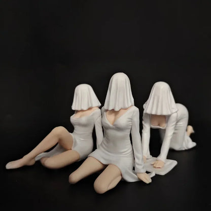 New Mysterious Ghost Lady PVC Figure Mini Anime Girl Figurine Ornament for Computer Desk