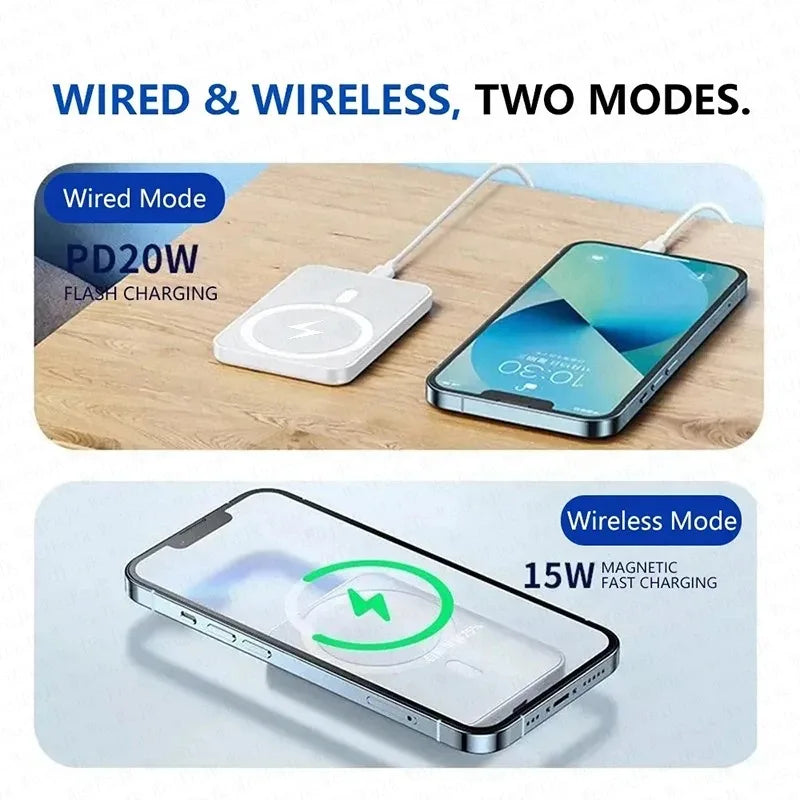 20000mAh Magnetic Power Bank Wireless PD 22.5W Fast Charger