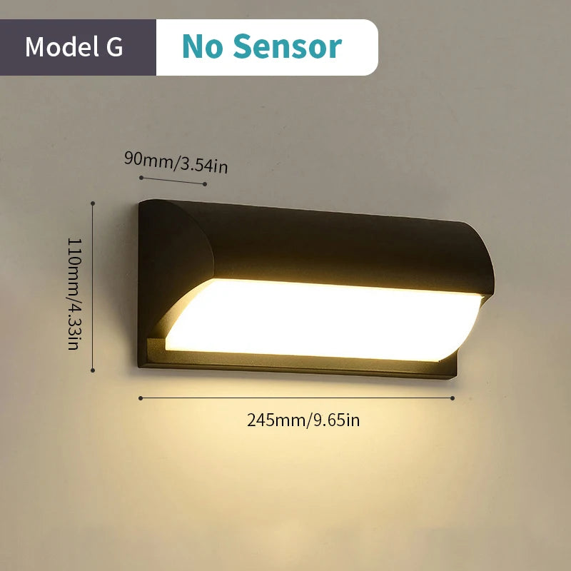Led Outdoor Wall Light Waterproof IP66 Motion Sensor