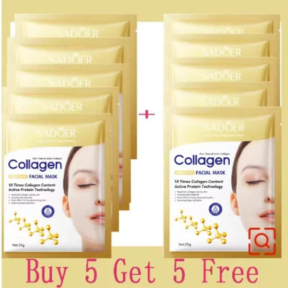 10pcs Korean Collagen Anti Wrinkle Facial Mask  Fade Fine Lines
