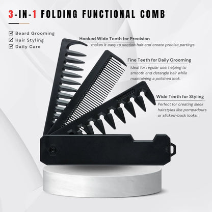 Multifunctional Folding Hair Comb Wide Tooth Oil
