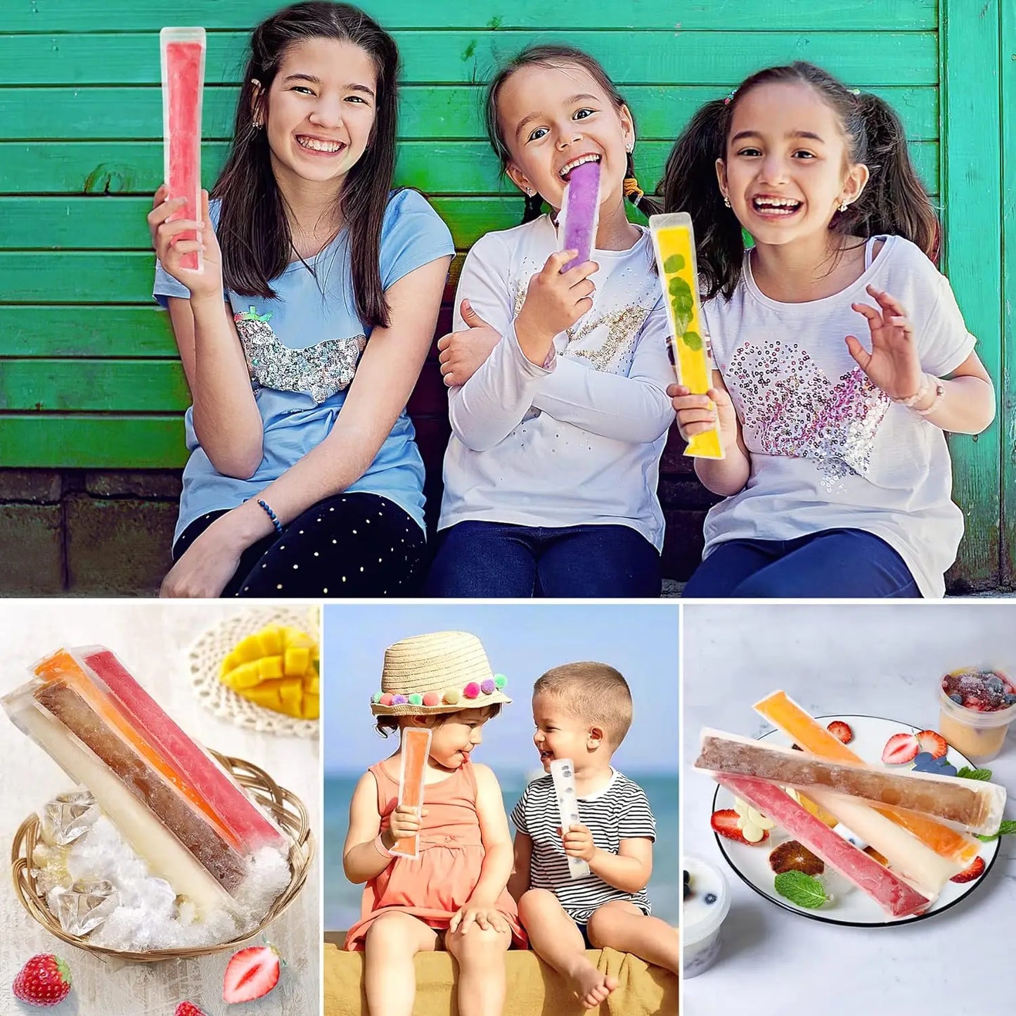 Disposable Ice Popsicle Mold Bags Clear Ice Block Packaging