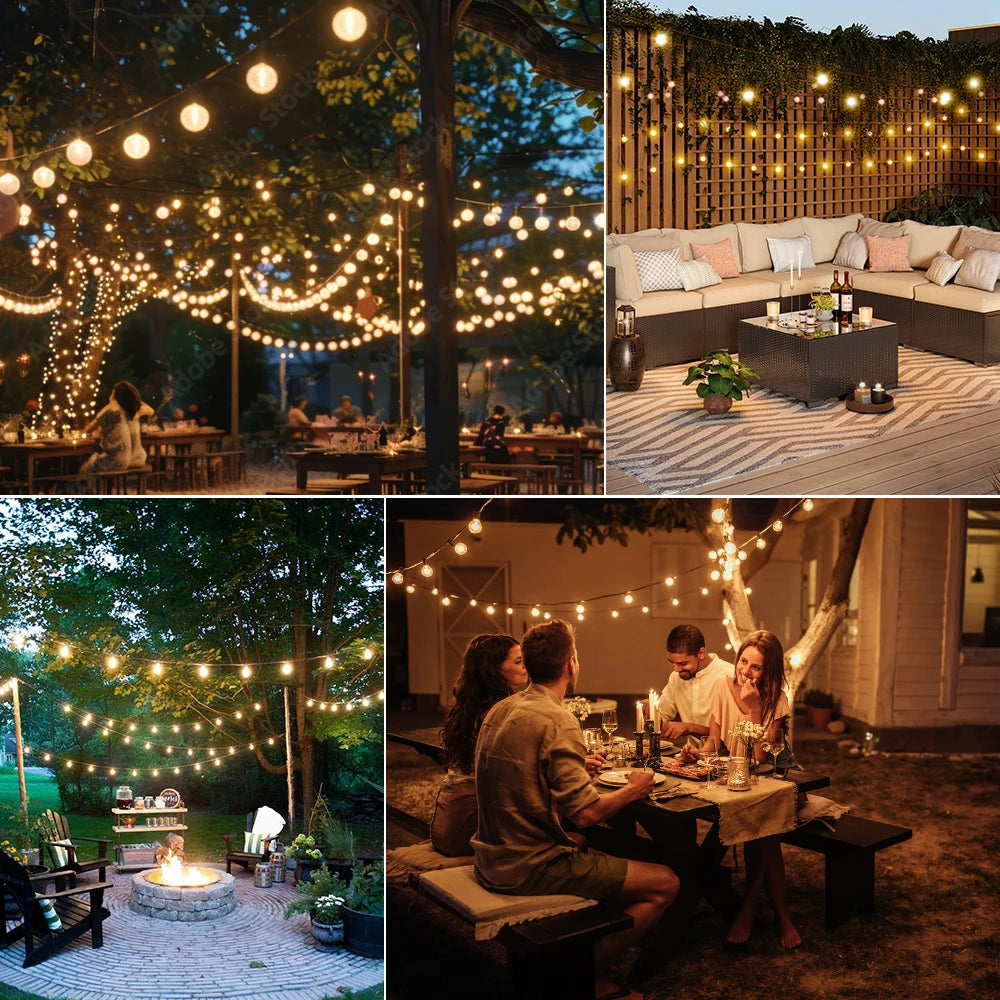 G40 Outdoor Solar String Light Garland LED Solar String Lights