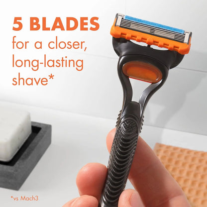 Men's 5-Blade Manual Safety Razor Features 6 layers
