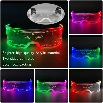 New Acrylic Luminous Glowing Cyberpunk Glasses LED Light