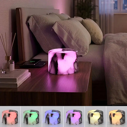 Marble Lamp Luxury Stone Table Lamp Touch Control LED Color