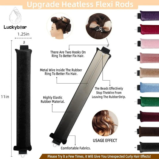 Satin Flexi Rods for Heatless Overnight Jumbo Curls