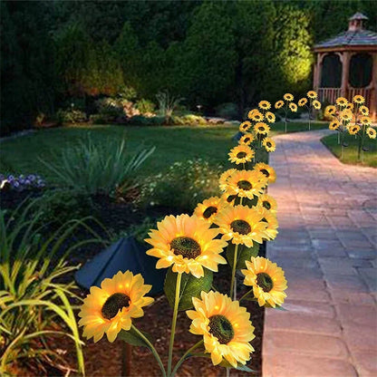 Solar Sunflower Lights 3 Heads 1 Head Garden Stake Outdoor