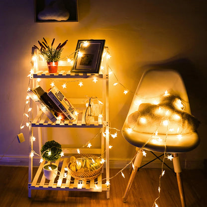 LED Star Fairy Lights Outdoor Chain Lights Garland Decoration