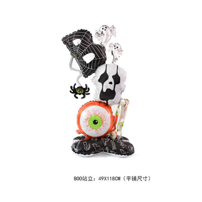 Halloween Balloon Decoration Halloween Black Spider Balloon Giant Skull Skeleton Balloon