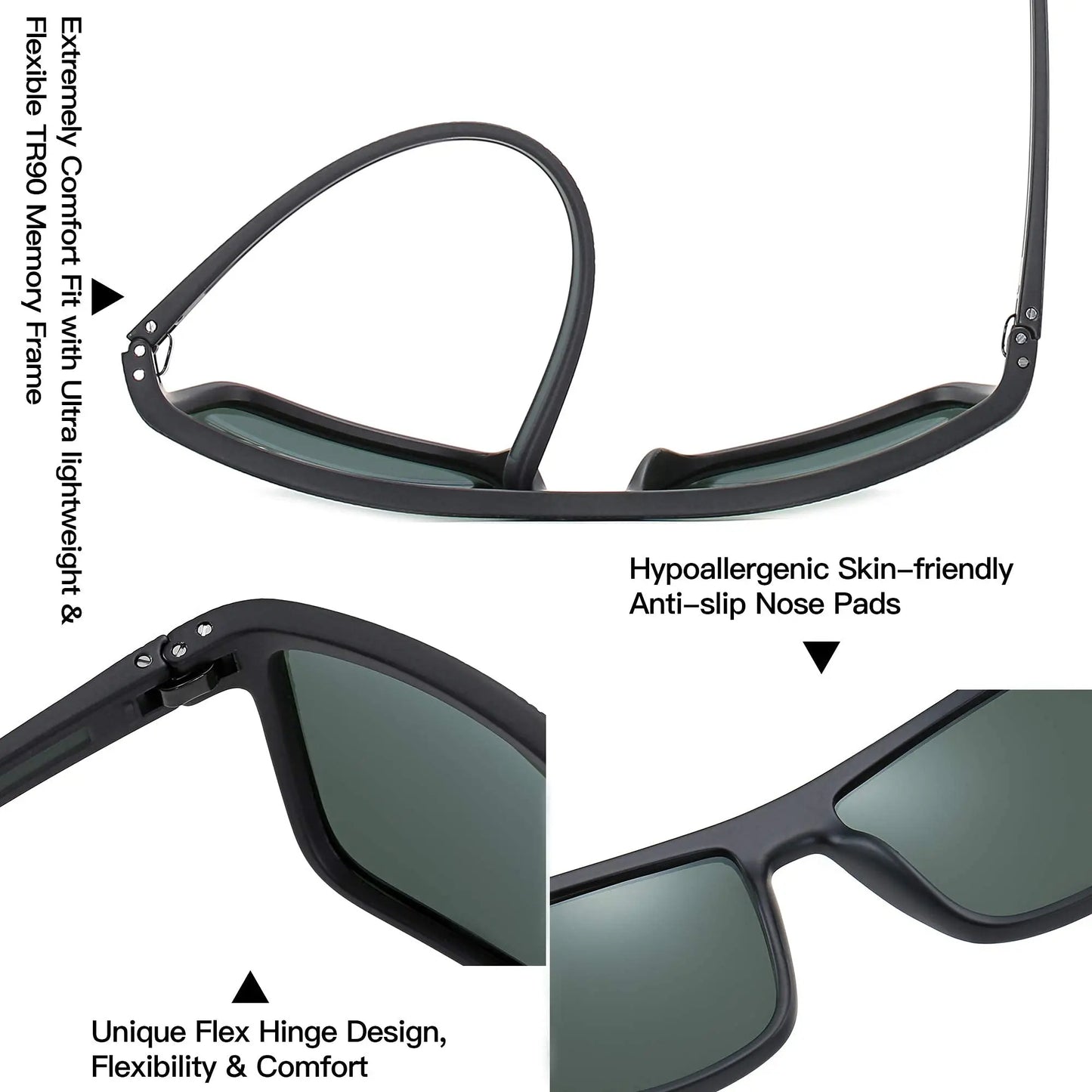 Polarized Sunglasses for Men Shades Lightweight TR90 Frame