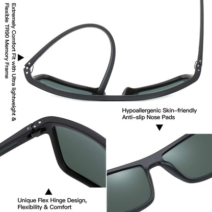 Polarized Sunglasses for Men Shades Lightweight TR90 Frame