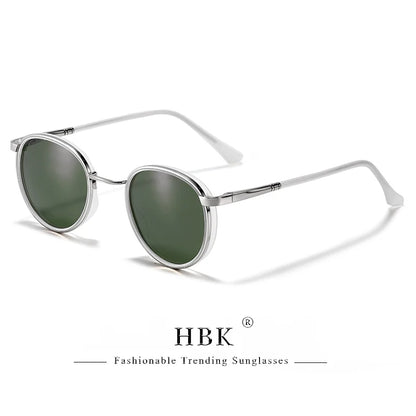 HBK TRetro Punk Men's Polarized Sunglasses Round Design