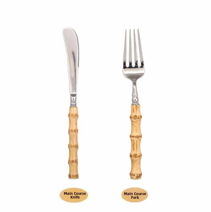Sle l Wood Handle Dining Utensils Set