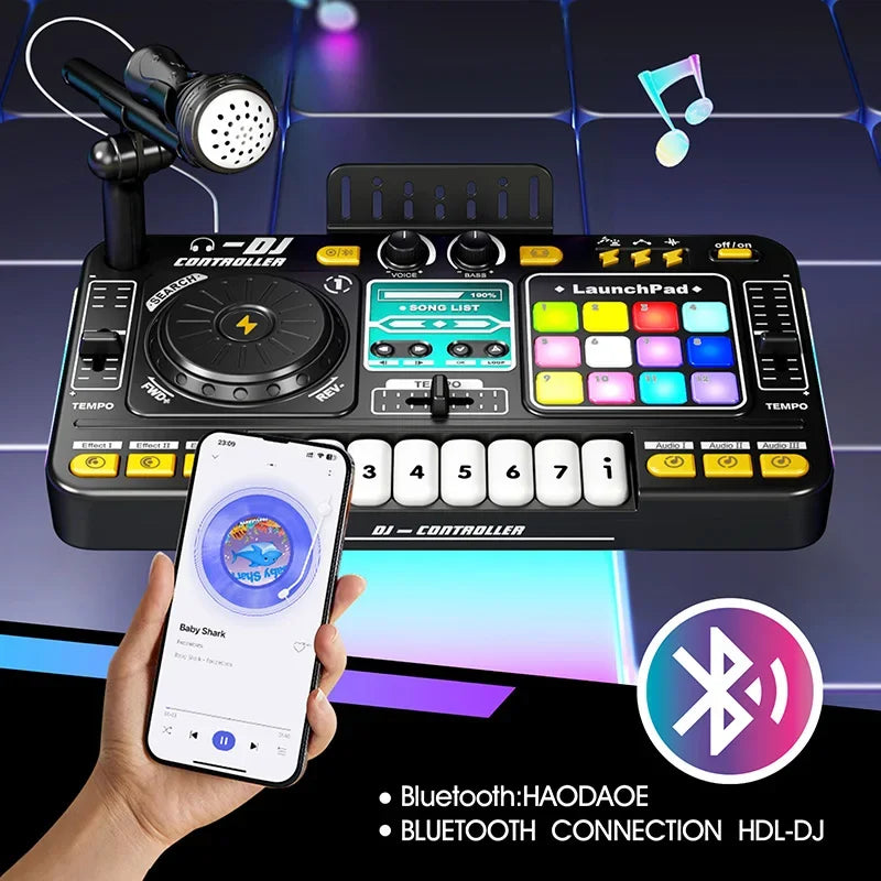Kids Simulation DJ Mixer Controller Toys Multifunctional