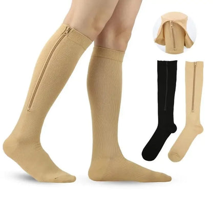 1 Pair Zipper Compression Socks Women Men Pain Relief
