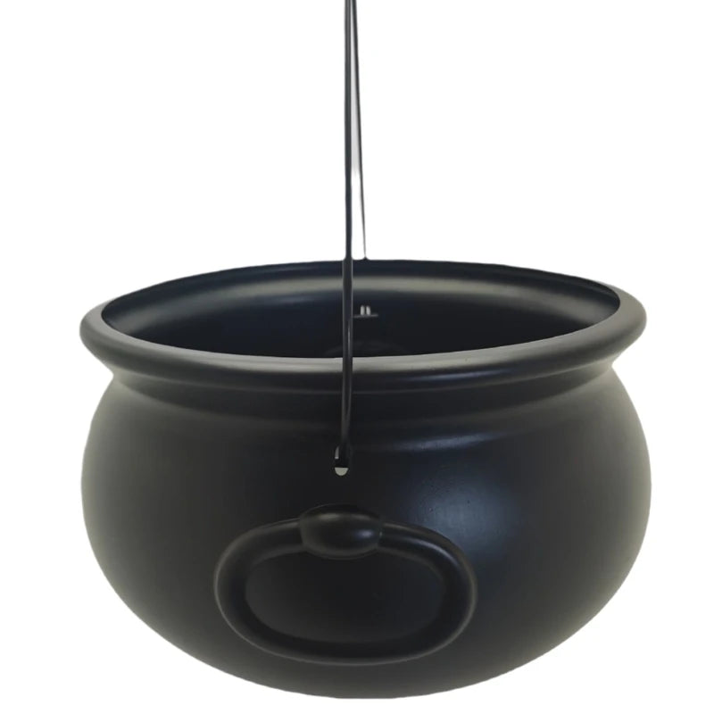 Black Cauldron Kettle Bucket Witches Sweets Candy Bowl for Halloween