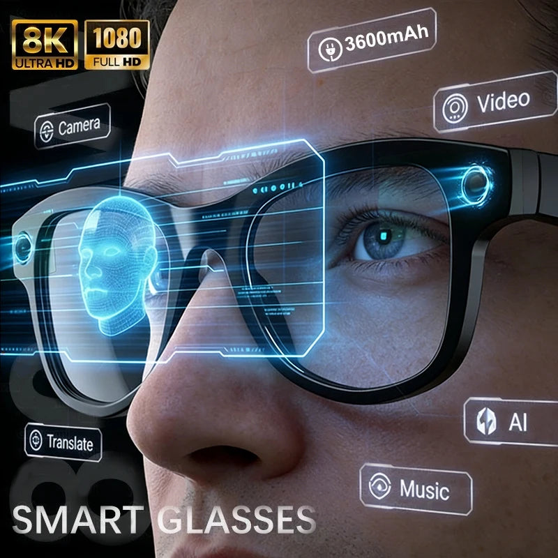 AI Smart Glasses M02 Ultra 1080P HD Camera ChatGPT