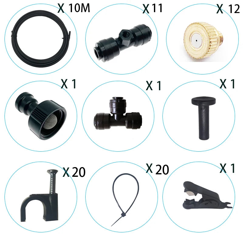 DIY Outdoor Nebulizer Garden Sprayer Misting Cooling System