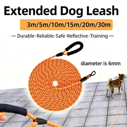 Soft Padded Reflective Long Dog Leash in Multiple Lengths
