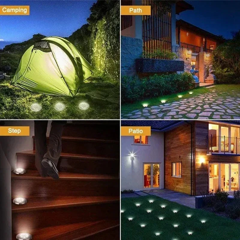 Solar Lights Outdoor 8/20LEDs Disk Underground Lamp
