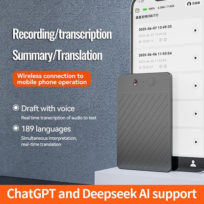 AI Voice Recorder with LED Indicator ChatGPT Smart Transcription
