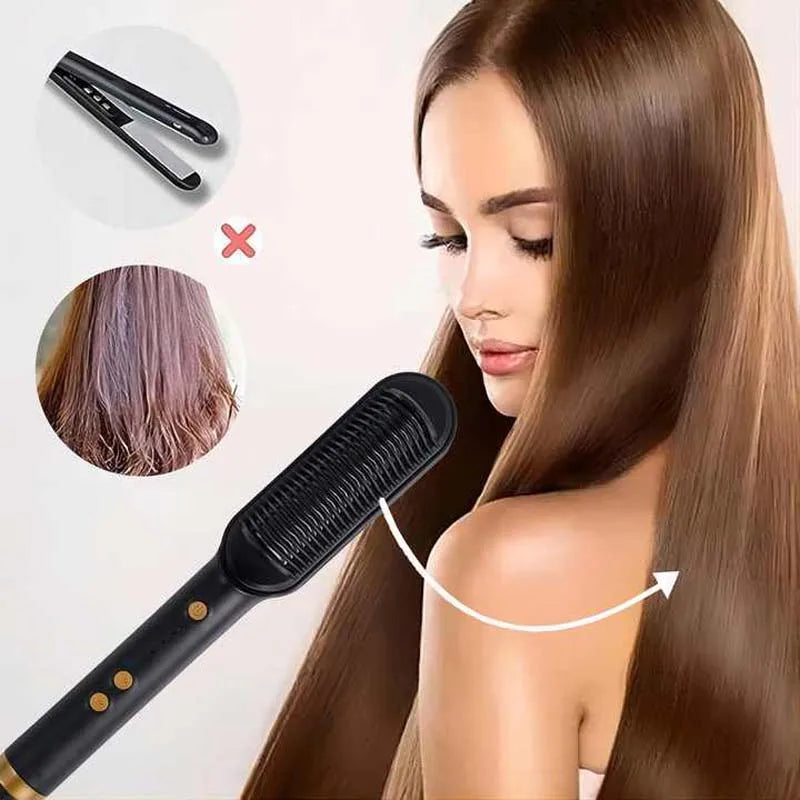 Electric Hair Straightener Brush Professional Straightener