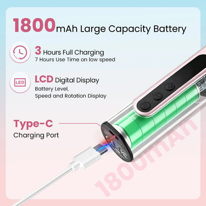 Aluminum Alloy Electric Foot Grinder 9 Speeds Callus