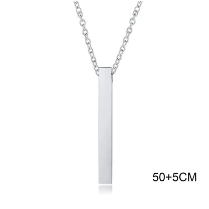 Waterproof Pillar Necklaces for Men Women Stainless Steel