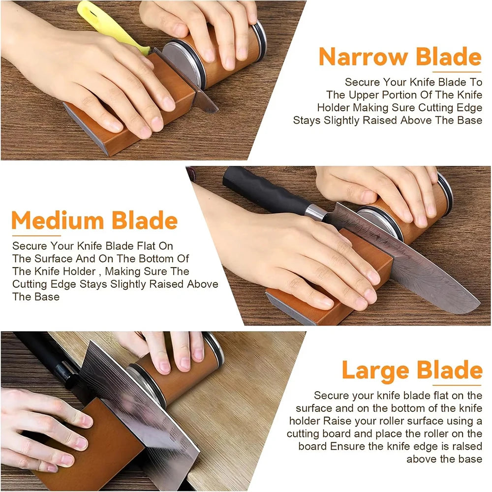 Rolling Knife Sharpener Double Sided Diamond Sharpening Stone