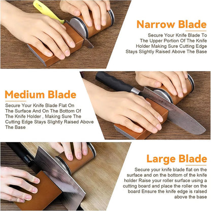Rolling Knife Sharpener Double Sided Diamond Sharpening Stone