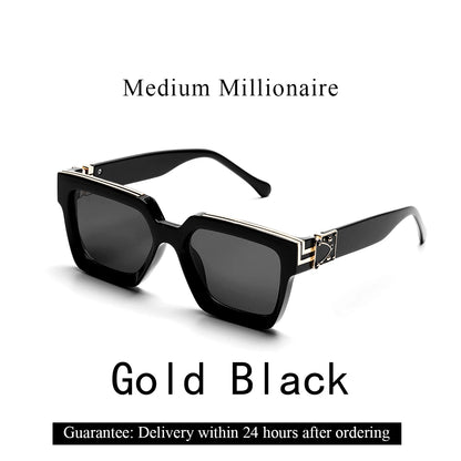 Retro Black Millionaire Shades Luxury Sunglasses