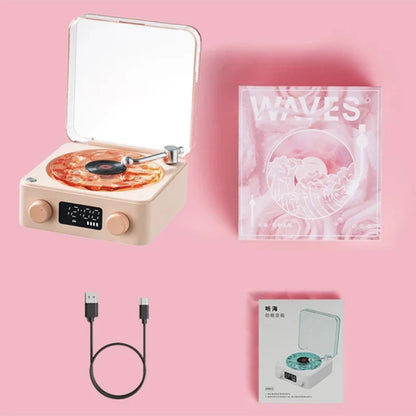 Retro Turntable Speaker With White Noise Wireless Bluetooth