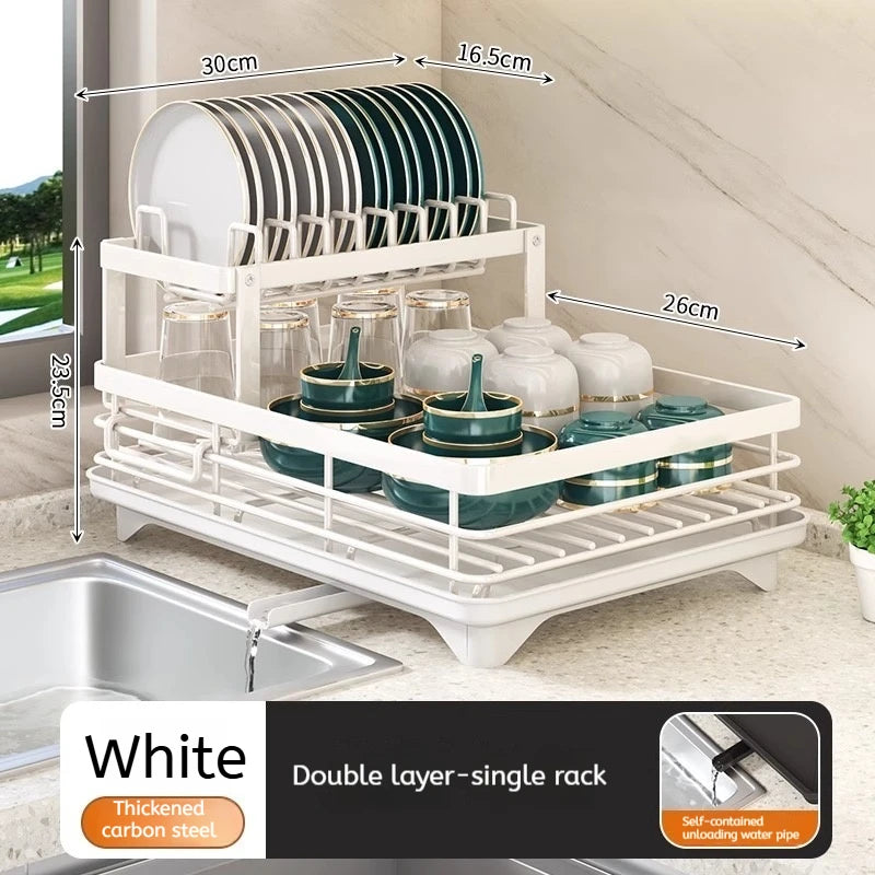 Stainless Steel Dish Drying Rack Adjustable Kitchen Plates