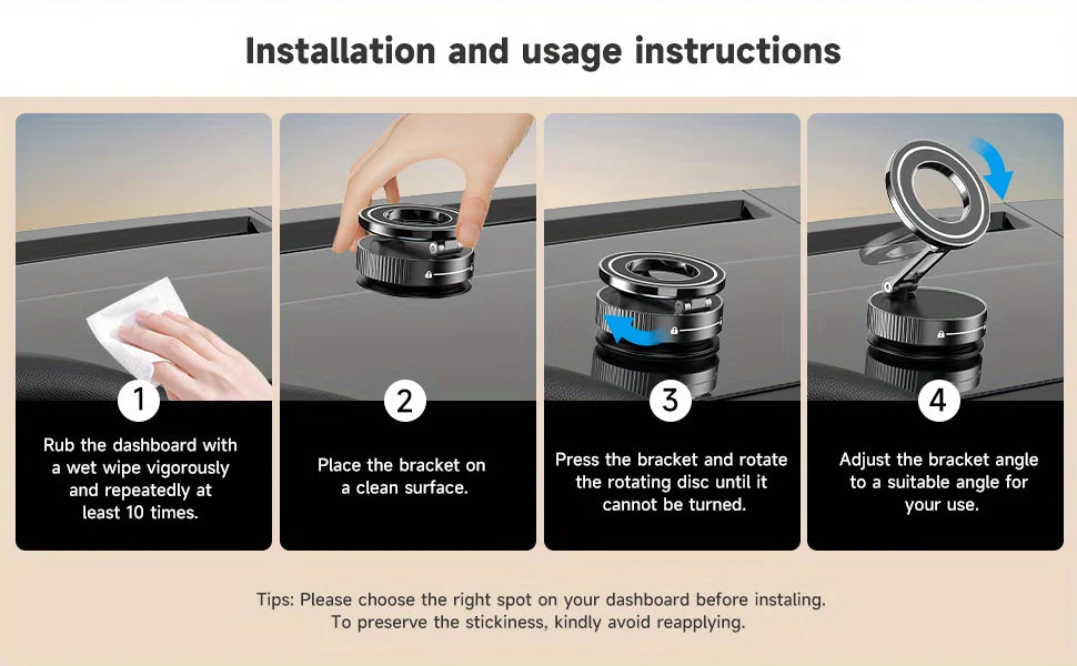 Magnetic Suction Cup Phone Mount for Magsafe 360° Adjustable