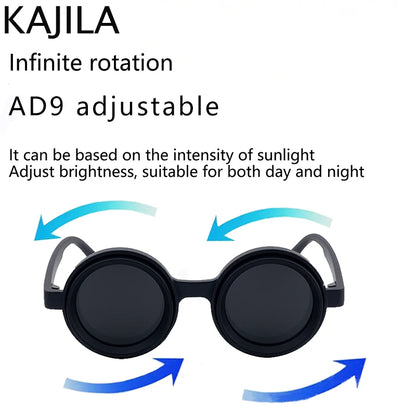 Polarized Small Frame Round Steampunk ND9 Adjustable