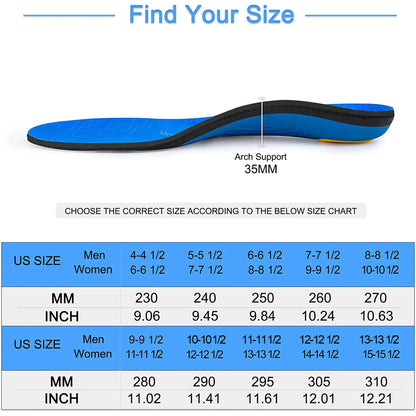 Plantar Fasciitis Arch Support Orthopedic Insoles Sport Pad