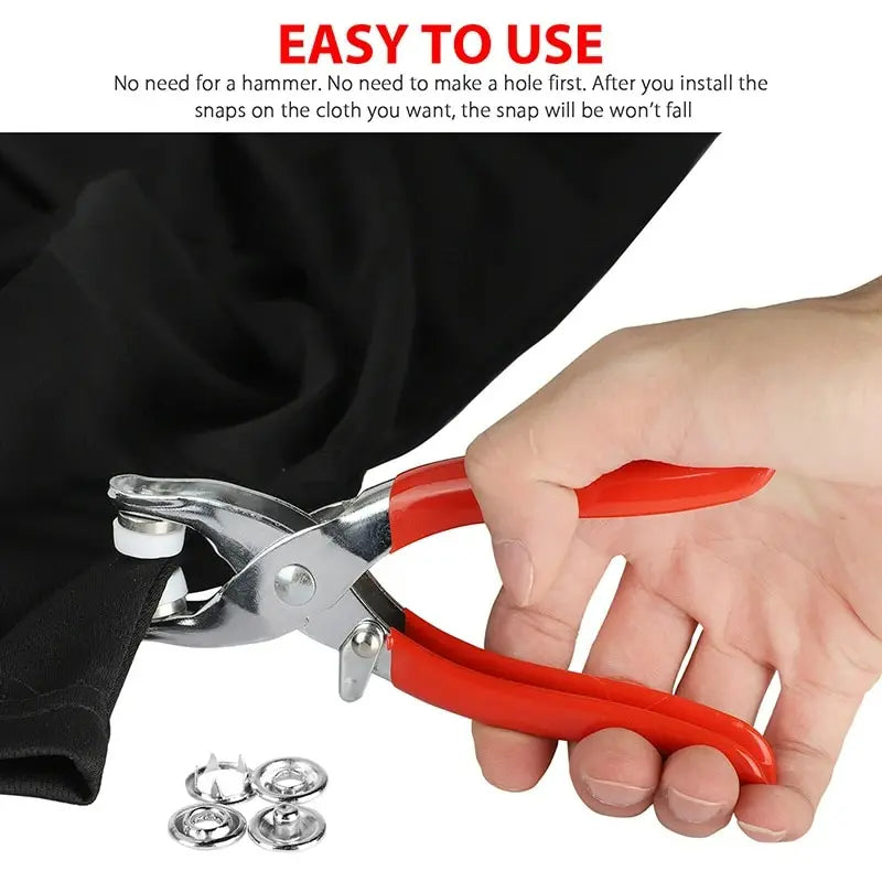 Prong Rings 9.5mm Buckle Buttons Metal Color Pliers Snap