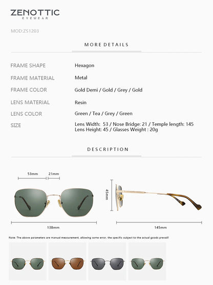 ZENOTTIC Fashion Hexagonal Geometry Polarized Sunglasses